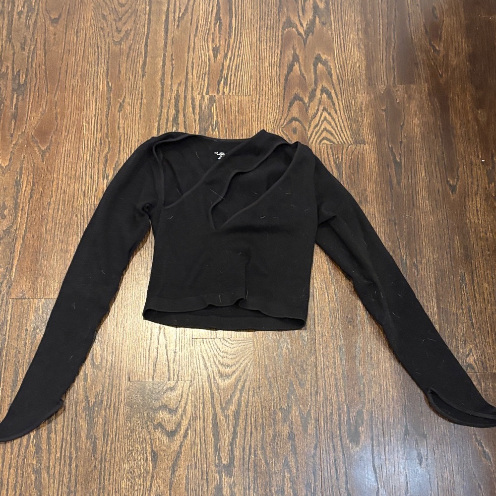 Urban Outfitters Women’s Black Crop Top With Cutouts Size Medium/Large